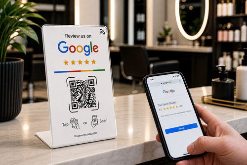 Contactless Google Review Stand – NFC & QR Code Feedback