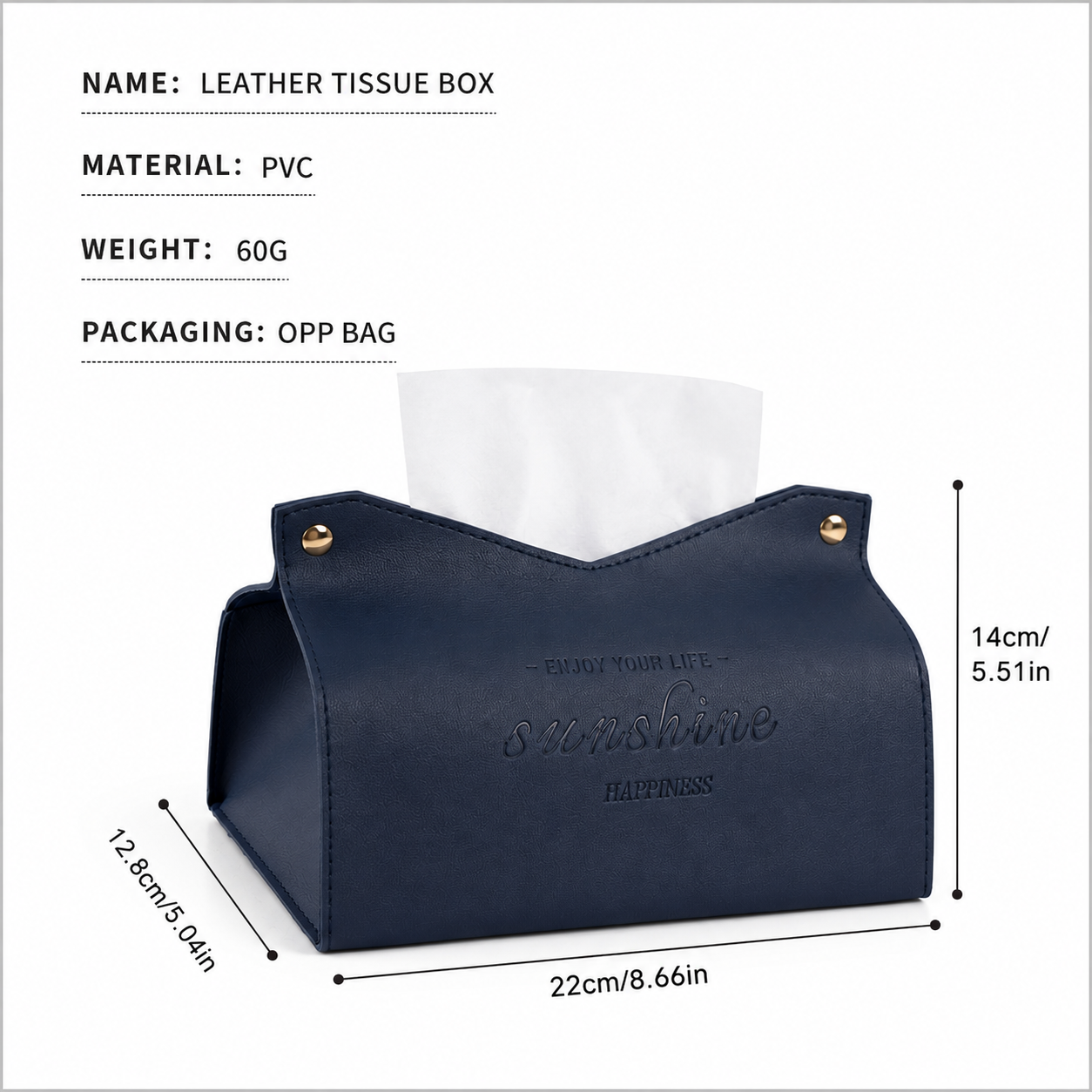 Nordic PU Leather Tissue Box Holder