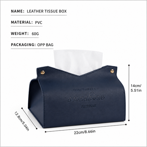 Nordic PU Leather Tissue Box Holder