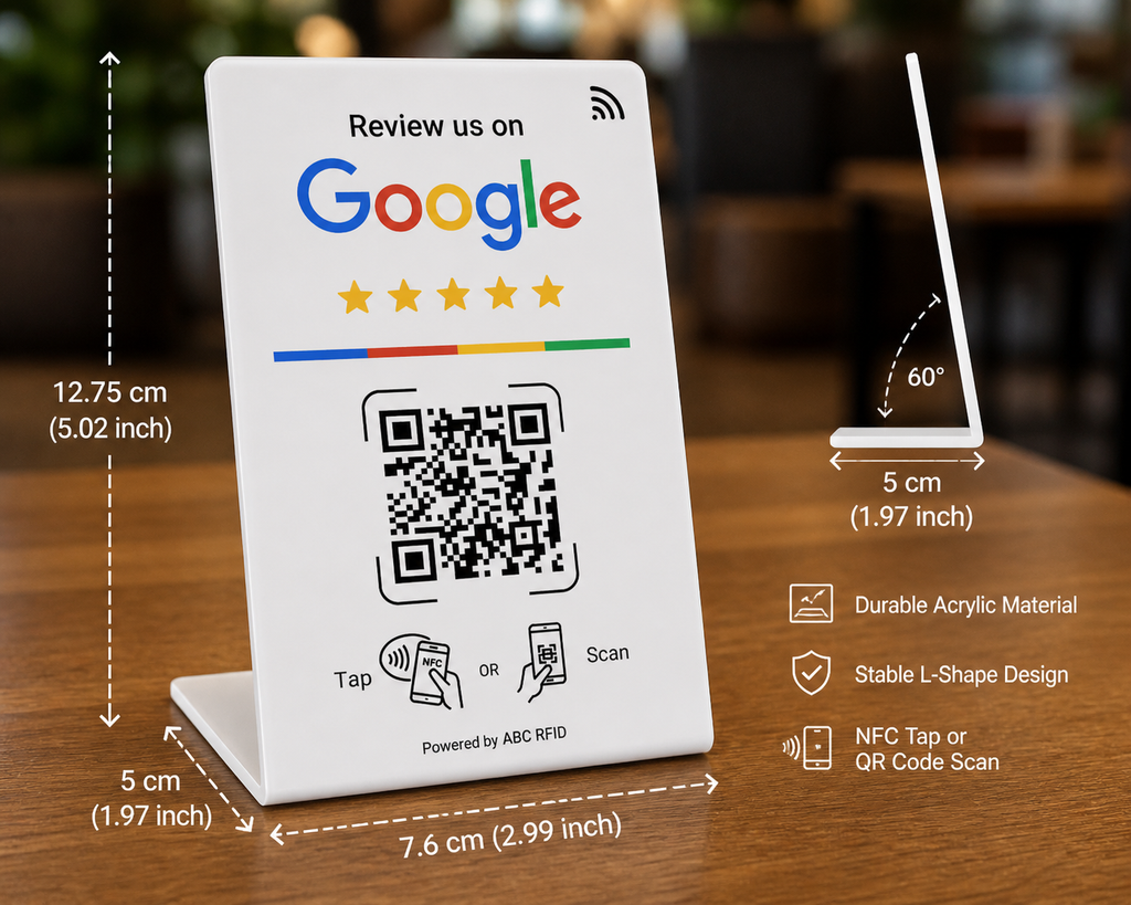 Contactless Google Review Stand – NFC & QR Code Feedback