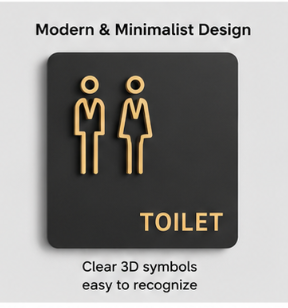Modern 3D Acrylic Toilet Sign