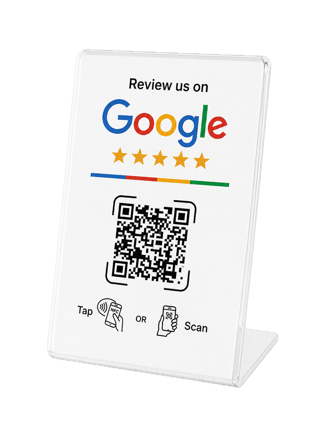 Contactless Google Review Stand – NFC & QR Code Feedback