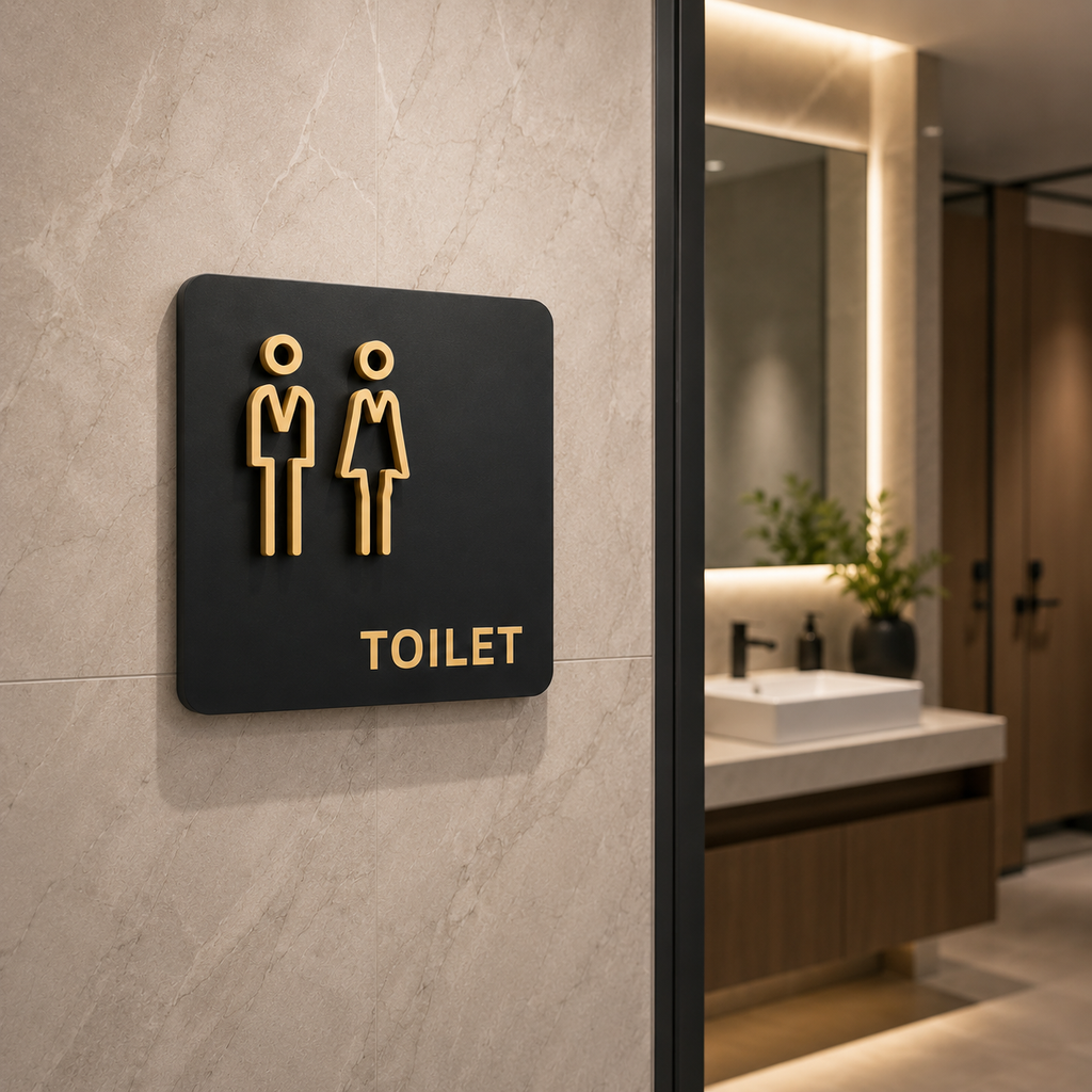 Modern 3D Acrylic Toilet Sign