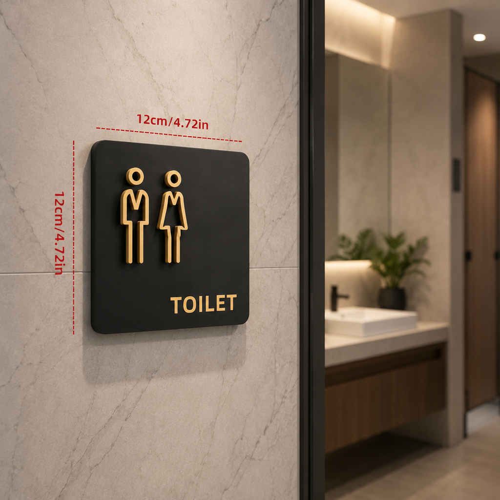 Modern 3D Acrylic Toilet Sign