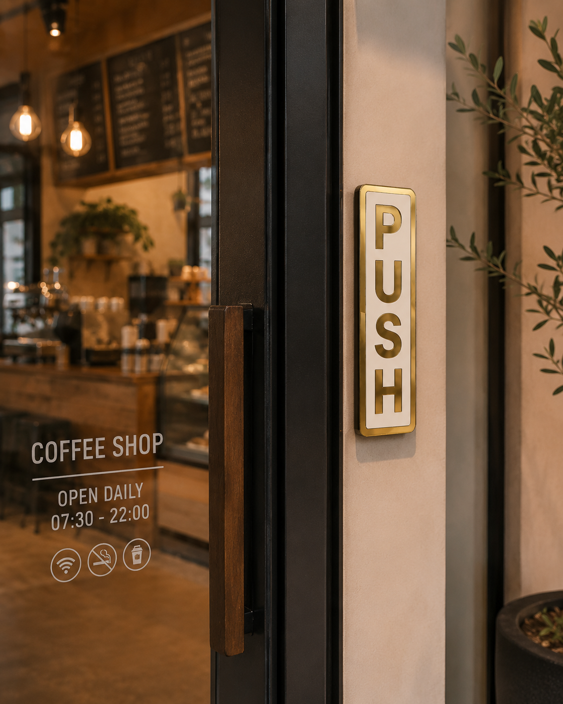 Modern Push Pull Door Sign
